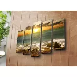 Wallity Dekorativne slike na platnu, 19x70cm, 5 komada, Šarene