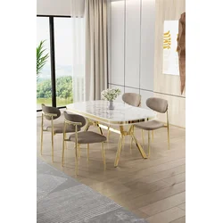 Hanah Home Trpezarijski set, 5 komada, Bež