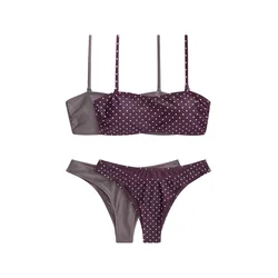The Set Bikini  siva / robida / bela