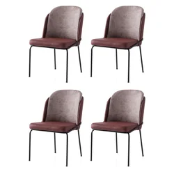 Hanah Home Set trpezarijskih stolica Dore 197 V4, 4 komada, Bordo
