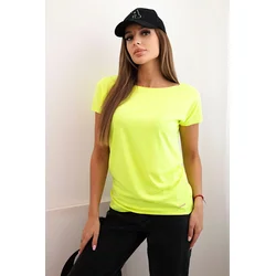 Kesi Womens short sleeve basic blouse neon yellow