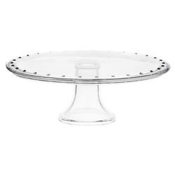 Cake stand, with foot, made of glass, 31cm - Borgonovo