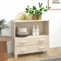 Greatstore Komoda medeno rjava 85x35x80 cm trdna borovina