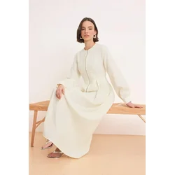 Trendyol Modest Ženska haljina Tctss26Eb00071, Krem