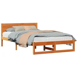 Vidaxl Konstrukcija postelje z vzglavjem Voskast rjav 120 x 200 cm