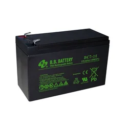 BB TECH Baterija terminal BC7-12 BB T2, 12 V, 7 Ah, Crna