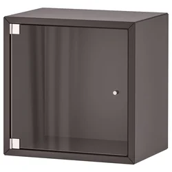 EKET Zidni ormarić sa staklenim vratima, tamnosiva, 35x25x35 cm