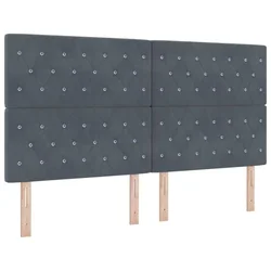 Vidaxl LED Box Spring Postelja Temno siva 180 x 200 cm Žamet