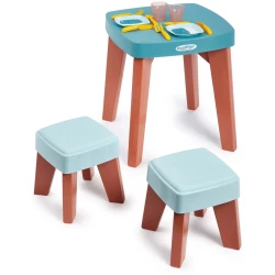 Stôl s dvoma stoličkami Dinning Table Vert Azur Ecoiffier s jedálenskou súpravou 13 doplnkov od 18 mes ECO1687