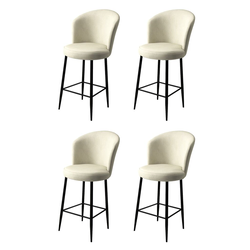 Hanah Home Set barskih stolica Alte, 4 komada, Krem-crni