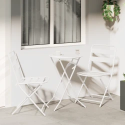 Bistro set za vrt 3 pcs Bijelo Čelik