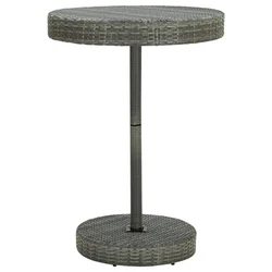 Vidaxl Vrtna miza siva 75,5x106 cm poli ratan