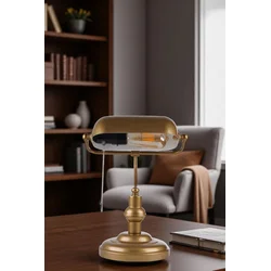 Opviq Stona lampa Banker, Zlatne boje