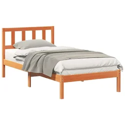 Vidaxl Konstrukcija postelje z vzglavjem Voskast rjav 75 x 190 cm