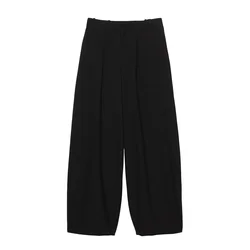 Pull&Bear Hlače z naborki črna