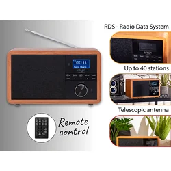 ADLER Bluetooth 5.0 radio sa USB-om AD1184 crno-braon