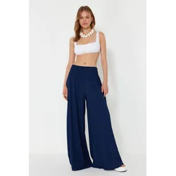 Trendyol Navy Blue Woven Gipe Detailed Trousers