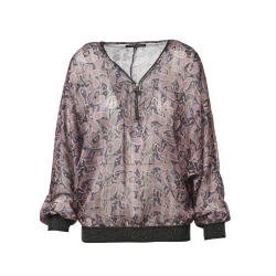 KOROSHI Bluza  modra / svetlo rjava / črna / bela