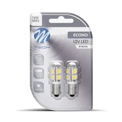 M-Tech LED sijalica T4 BA9S, 12 V, 9 x SMD5050, 2 komada, Bela