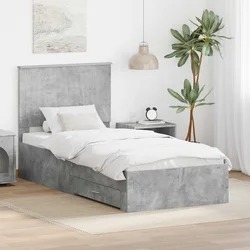 vidaXL Konstrukcija postelje Betonsko siva 90 x 200 cm Konstruiran les