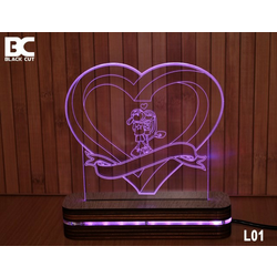 Black Cut 3D Lampa jednobojna - Forever in Love ( L01 )