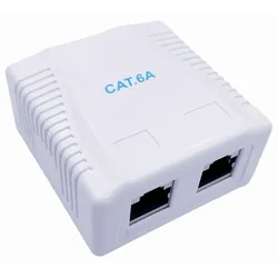 GEMBIRD NCAC-2F6A-01 kutija za povrsinsku montazu sa 2 porta CAT6A FTP