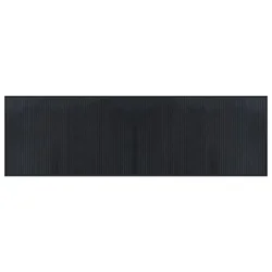 Vidaxl Pravokotna preproga črna 60x200 cm bambus