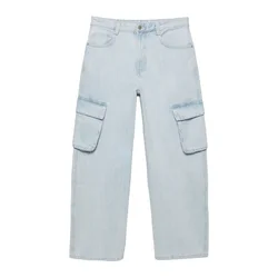Pull&Bear Kargo kavbojke svetlo modra