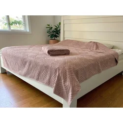 Letnji frotirni prekrivač - Sara - 200x240cm Roze boja