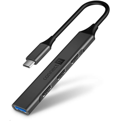 CONNECT IT USB-C vozlišče, (1xUSB-A 3.0, 3xUSB-A 2.0), zunanje, antracit