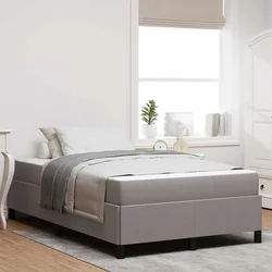 Vidaxl Postelja z vzmetnico Taupe 120 x 190 cm blago