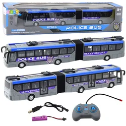 RC zgibni policijski avtobus z lučmi sive barve 1:32