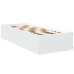 Vidaxl Posteljni okvir bel 90x200 cm inženirski les