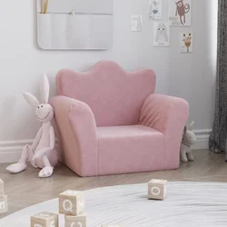 Dječja sofa ružičasta od mekanog pliša