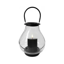Dekorativni fenjer GLASSY 25 cm crni