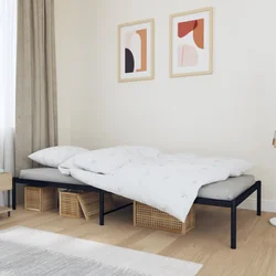 shumee vidaXL Kovinski posteljni okvir črne barve 90x200 cm