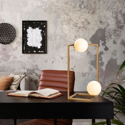 Opviq Stona lampa Corner-15021, 25x25x55 cm, IP20, Zlatne boje