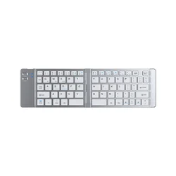 INF Zložljiva 66-tipkovna brezžična tipkovnica, Type-C, Bluetooth/2.4G Silver+White, (5000310566)