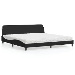 Krevet s madracem Dover crni 200x200 cm od tkanine