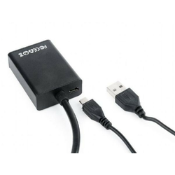 A-VGA-HDMI-01 Gembird VGA to HDMI and audio cable, single port, black WITH AUDIO