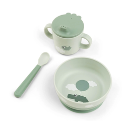 DONE BY DEER Set za jelo Foodie Happy Clouds Croco, Zeleni