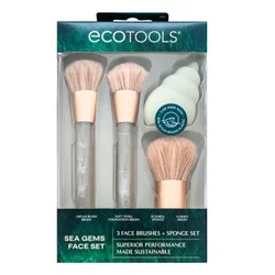 Komplet čopičev ECOTOOLS Sea Gems + gobica v obliki školjke