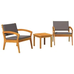 Vidaxl Bistro komplet z blazino 3 szt. Rjava Poliester