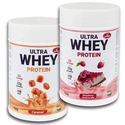 Olympic Ultra Whey Protein Cheesecake malina i Karamela 750g, 2 komada