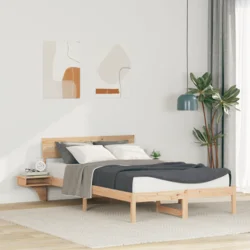 vidaXL Posteljni okvir z nočnimi omaricami Rjava 120 x 190 cm