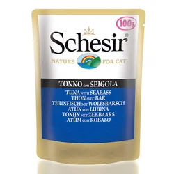SCHESIR Hrana za odrasle mačke, Tuna i brancin, 100g