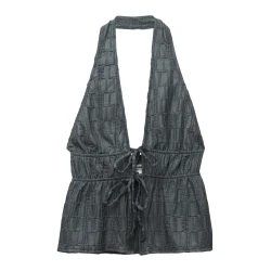 Pull&Bear Top temno siva