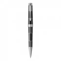 PARKER hemijska olovka Premier Luxury Black 1931404 (Crna/Srebrna) Crna/Srebrna, Srednje tanki vrh (Medium), Crno mastilo, 1 kom