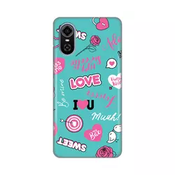 Silikonska maska za ZTE Blade A31 Plus Love Print tirkizna tirkizna