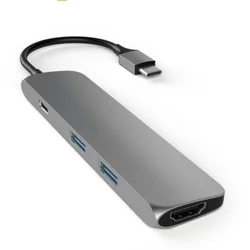 FAST ASIA Adapter-konvertor TIP C na HDMI+2xUSB 3.0+SD/Micro SD sivi